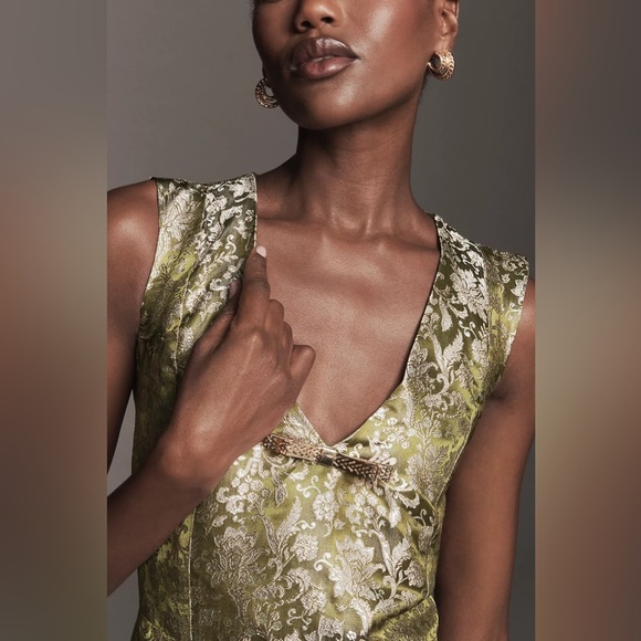 Anthropologie Maeve Sleeveless Brocade Shift Mini Dress Size L - Picture 4 of 8